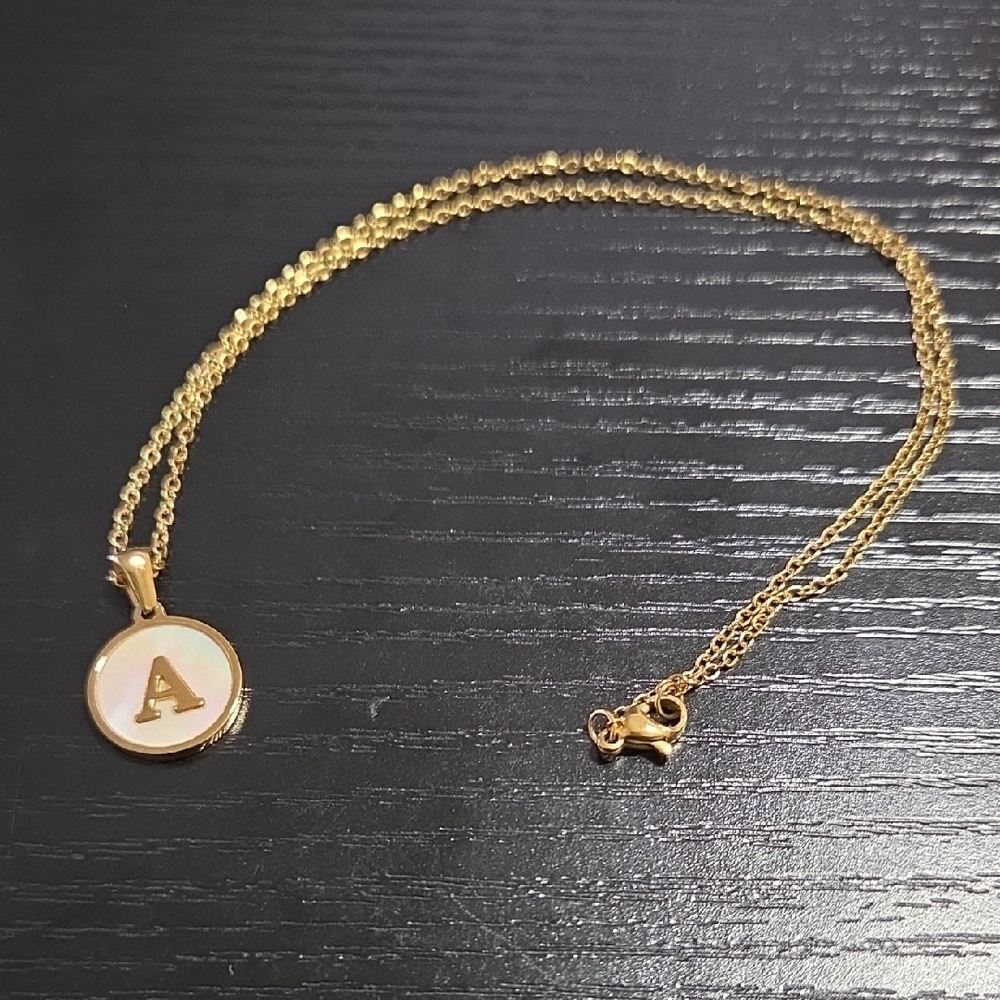 Colorful 18K Gold Plated Initial Pendant Necklace